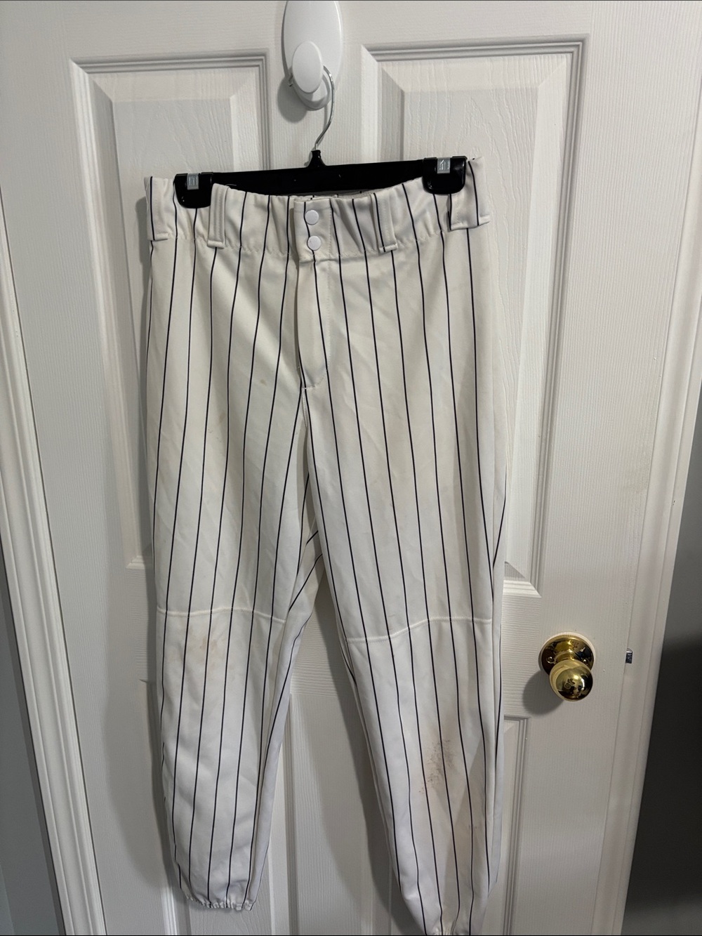 Men's White Pinstripe Baseball Pants